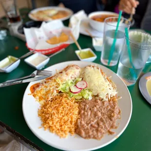 combination plate with chile relleno &amp; enchilada