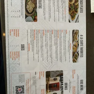 Menu front side