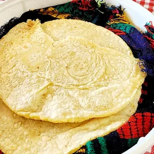 Hand made corn tortillas