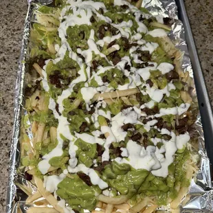 Charola de Carne asada fríes
