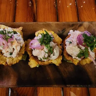 Special: shrimp &amp; calamari in plantain cups