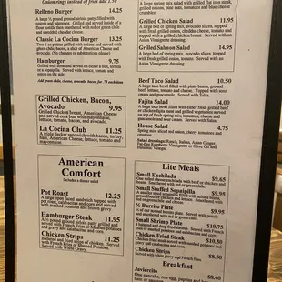 Third page of menu