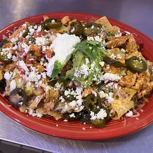 a plate of nachos