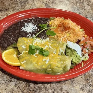 Spinach and mushroom enchiladas!