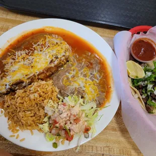 Chile Relleno (spicy) with 1 taco