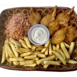 Deep Fried Breaded Shrimp &amp; Fries
