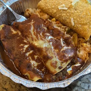 Enchiladas and taco combo