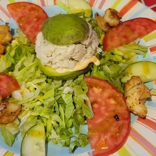 Stuffed Avocado with shrimp and Crab meat