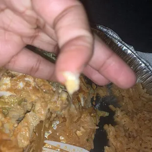 Finger nail in my food.