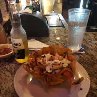 ACP taco salad with shrimp