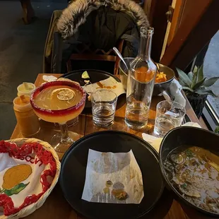 a table full of food