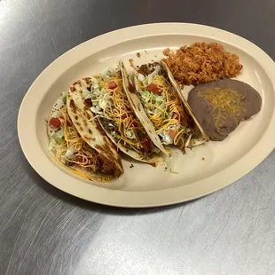Ground Beef Quesadilla Taco Plate