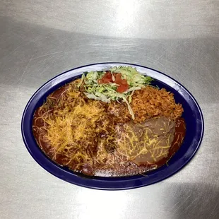 Red enchilada plate w/ roastbeef