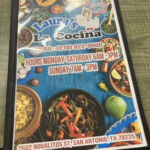 a menu for a mexican restaurant