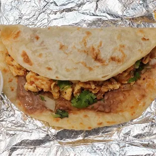 Eggs and salsa w/ beans