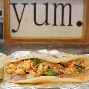 Eggs and salsa w/ beans