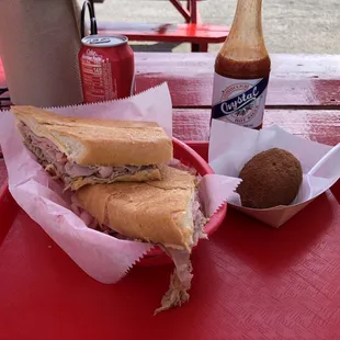 The perfect Cuban sandwich right here.  Easily one of the best in all of Tampa.
