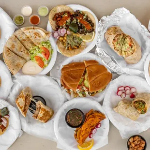 Variety of menu items