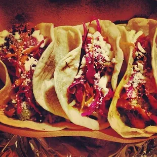 Burri-tacos! I always get chicken or sweet potato (when they have it) and all of there sauces are amazing!