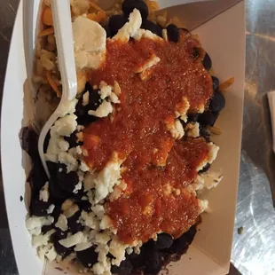 Free rice and beans with Yelp check in!!! (With red pepper sauce)