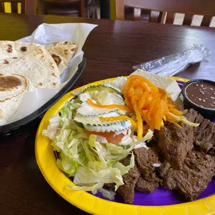 a plate of mexican food