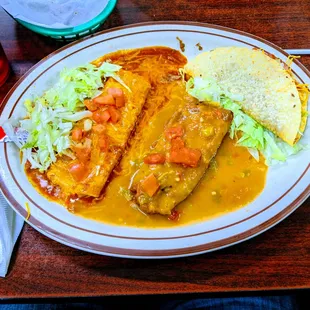 Combo - enchilada, taco, smothered tamale