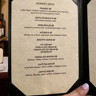 DESSERT MENU on August 13, 2024