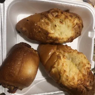 Cheese rolls and a guava sweet