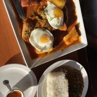 Steak with Yucca and eggs