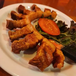 Chicharron,  fried pork Belly. EXCELLENT!!
