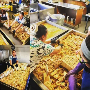 workers preparing food