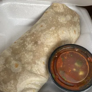 Bean and cheese burrito.