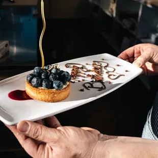 Fresh Blueberry Tart - Buttery tart filled with fresh blueberries &amp; drizzled with honey. Made from scratch!