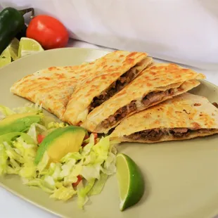 Quesadillas, 12 inch tortilla with your option of meat!
