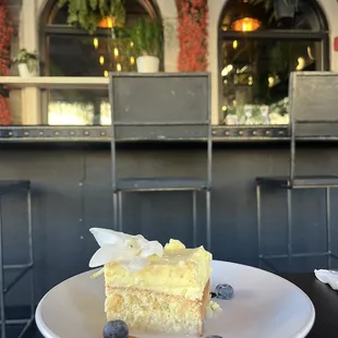 a slice of cake on a plate