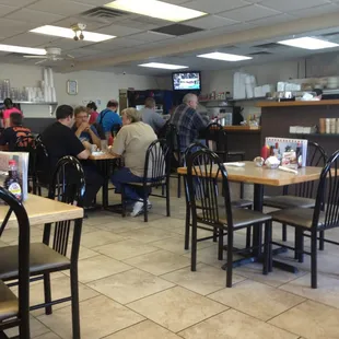 Inside the restaurant.
