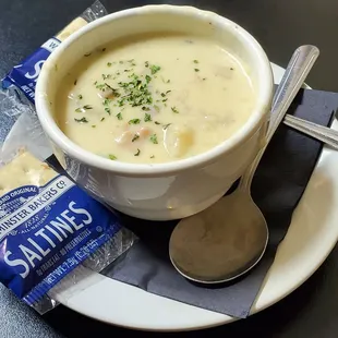 Cup of clam chowder