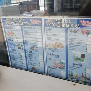 menus on the window