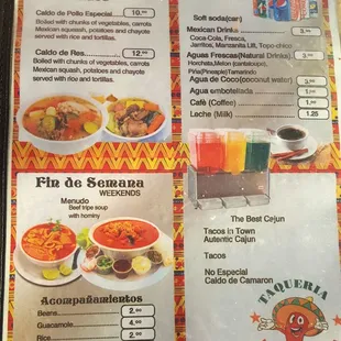 menu