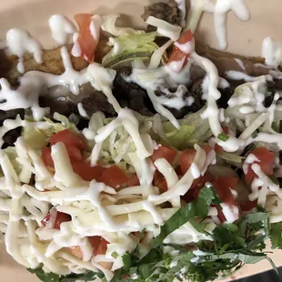 Huaraches carne asada