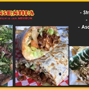 a variety of mexican food