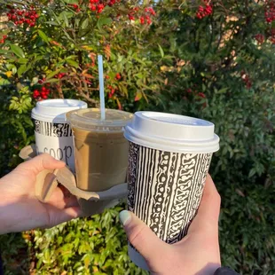 Dirty horchata, iced oat milk latte, Americano