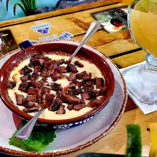 Queso Flameado con beef fajita! Delicioso!!!