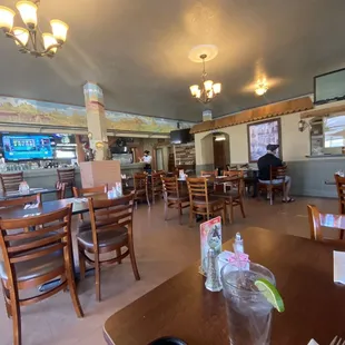 The inside dining area