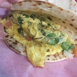 Egg a la Mexicana Taco