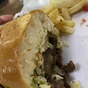 Beef fajita A la Carte Torta with Fries