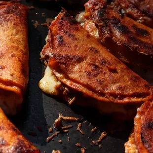 a close up of some meat