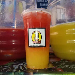 Strawberry pina water mix