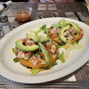 Ceviche on Fresh Tostada