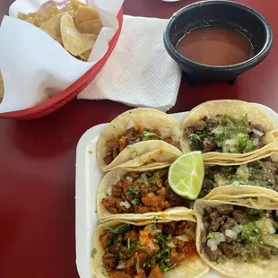 Pastor and asada tacos